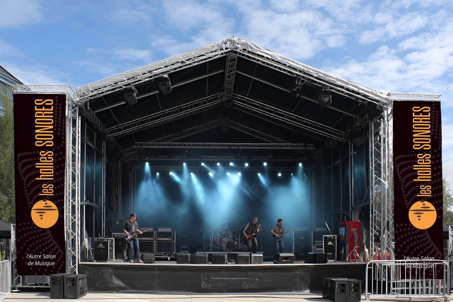 halles sonores, banderole décorative