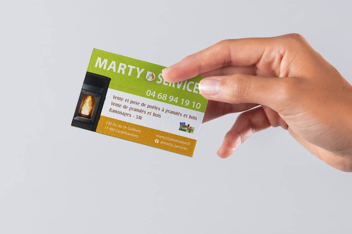 marty services business card