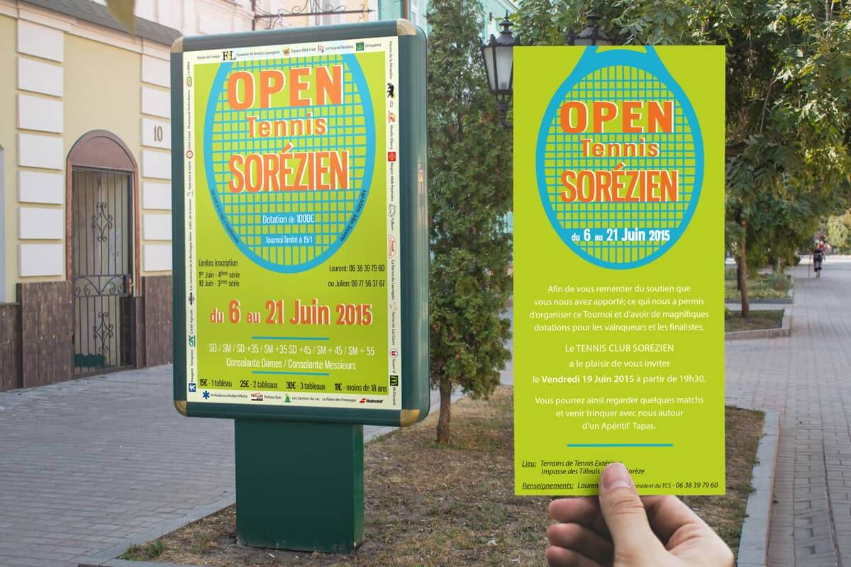 tennis club sorèze poster and invitation tournament