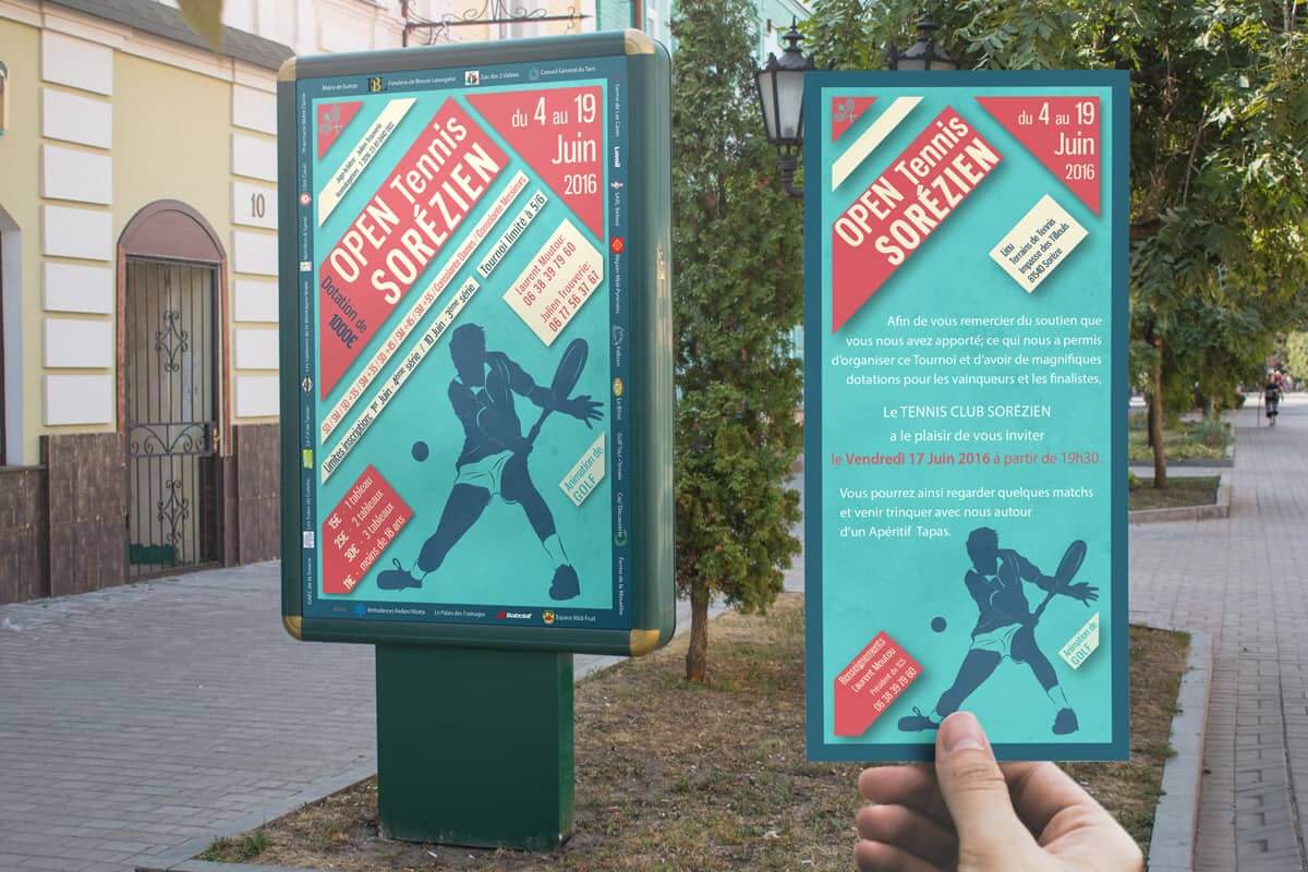 tennis club sorèze poster and invitation tournament