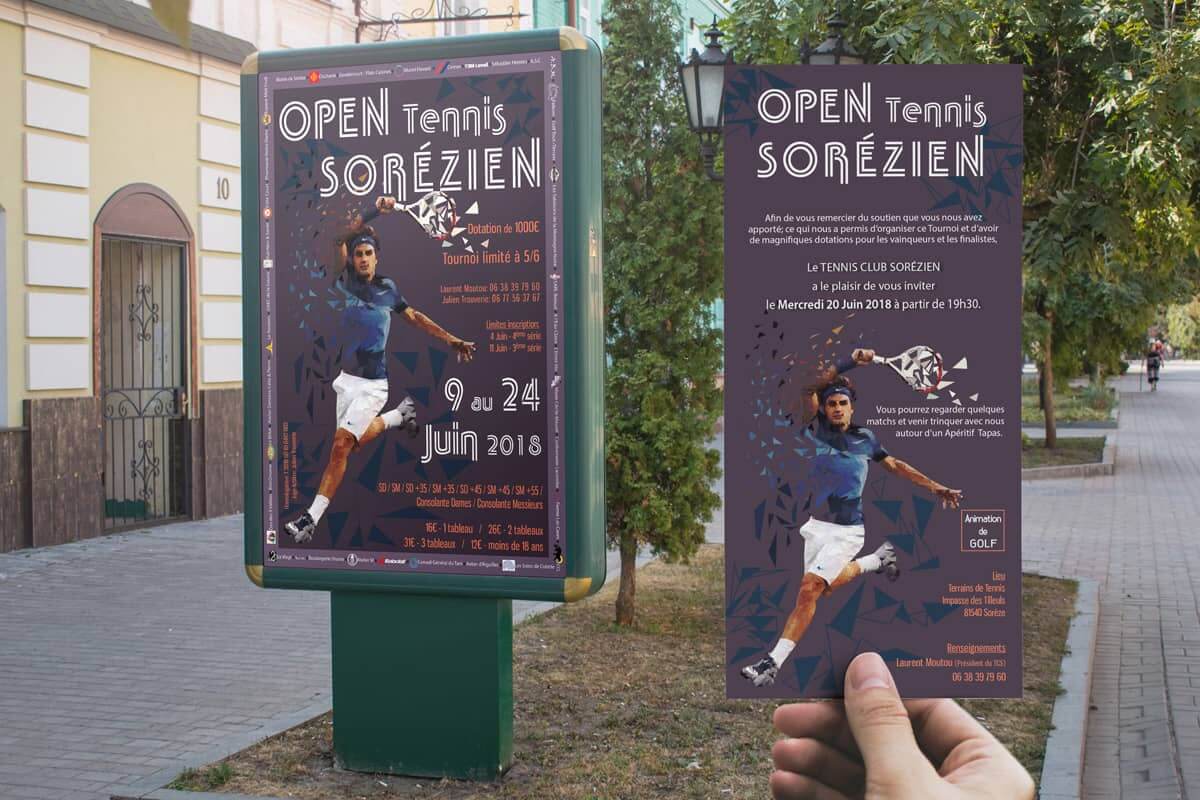 tennis club sorèze poster and invitation tournament