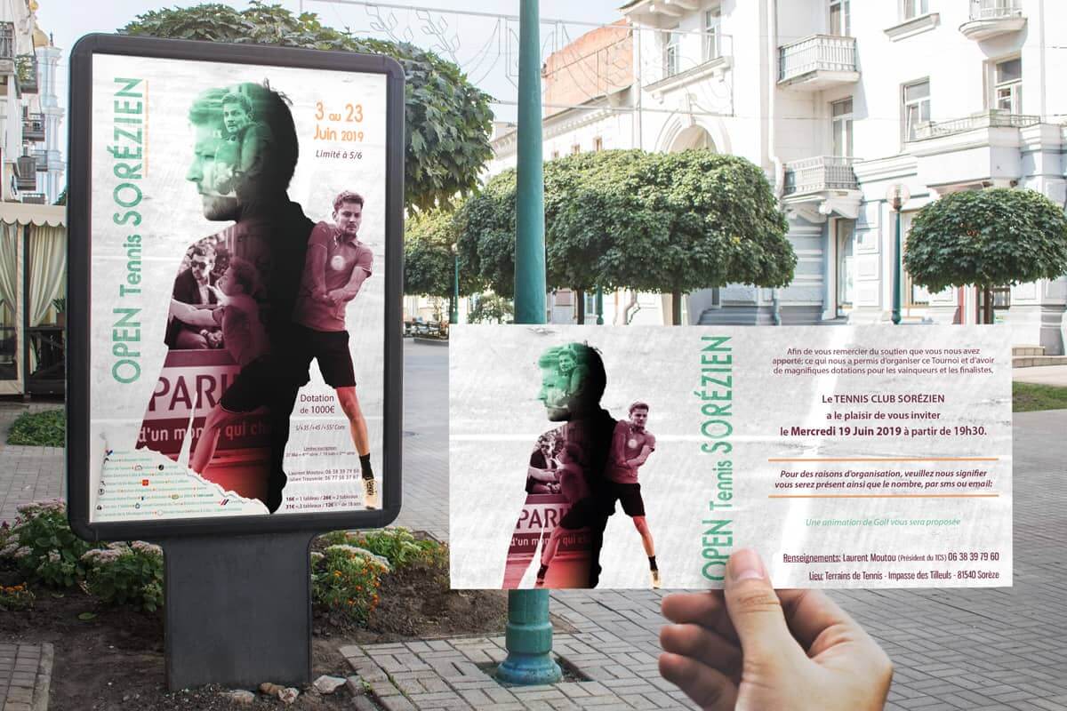 tennis club sorèze poster and invitation tournament