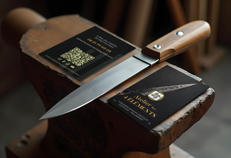 mokup carte de visite sur une enclume