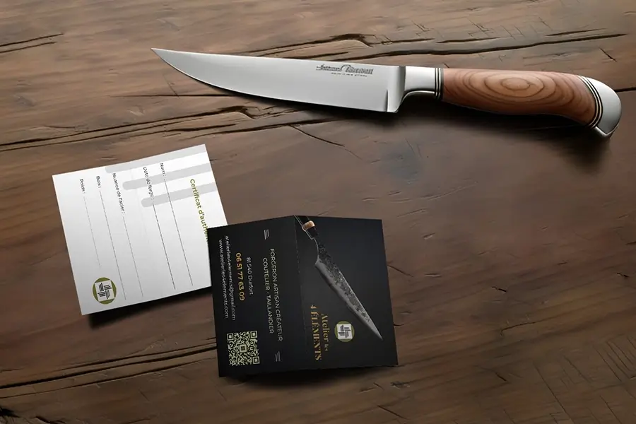 mockup carte pliante certificat