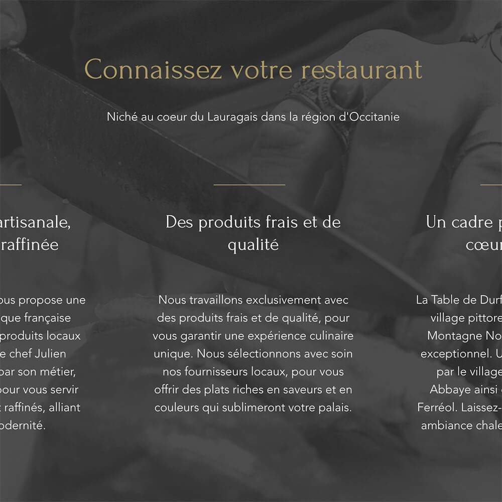 restaurant la table de durfort à propos